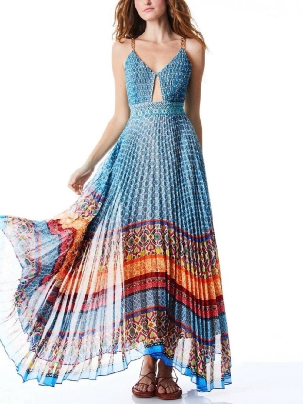 Alice + Olivia Gloria Sunshower Stripe Multi Maxi Dress size 6 NWT $660 - Picture 7 of 14
